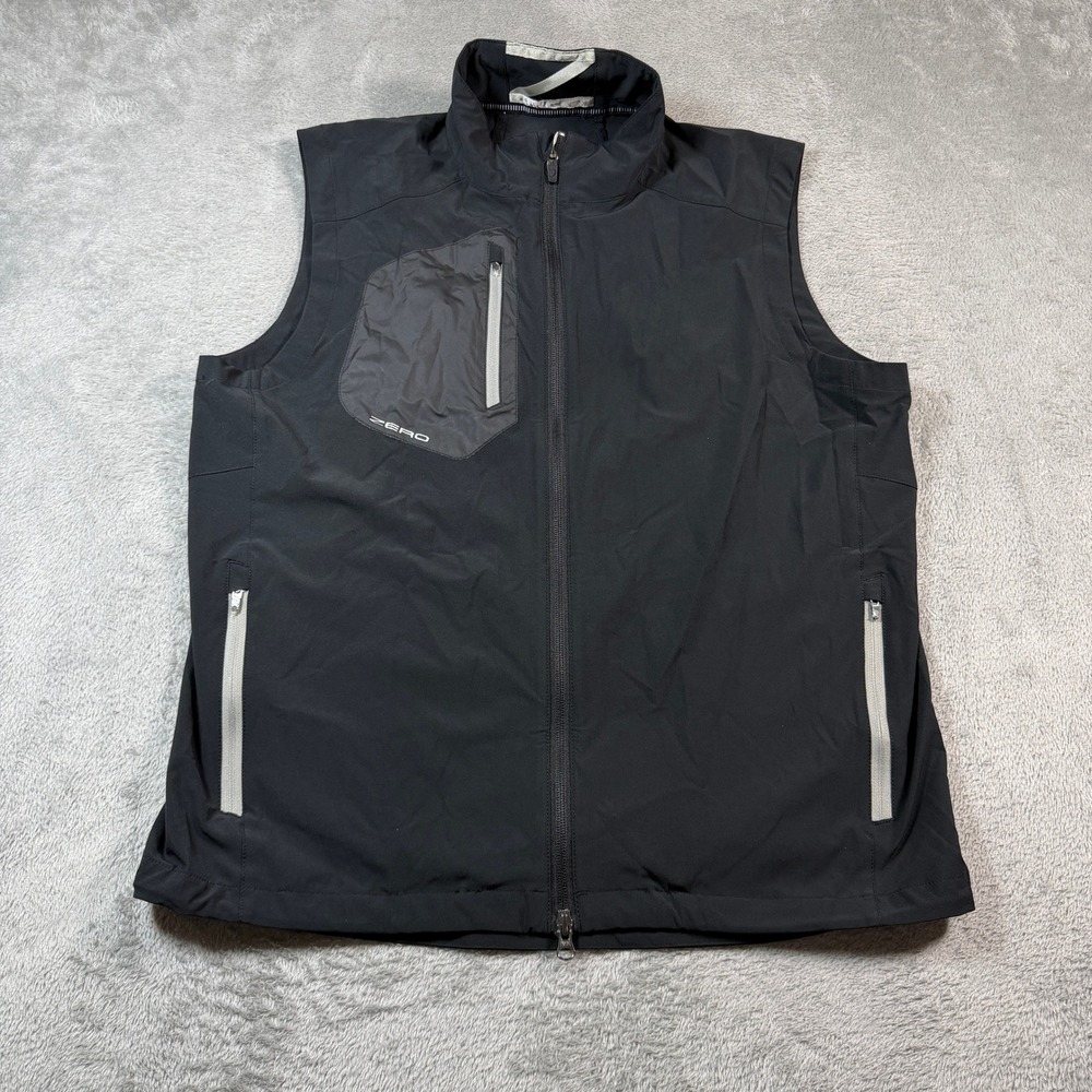 Zero Restriction Z700 Windproof Vest Mens Medium Black Full Zip Golf Lightweight